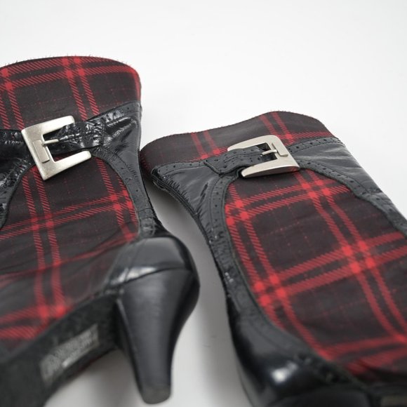 Brazillian Heeled boots, half leather, red and black - Picture 8 of 9